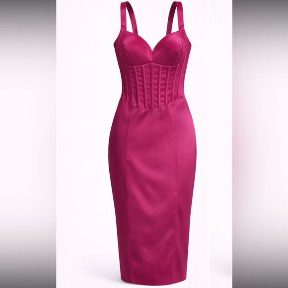 Jessica Simpson Fuchsia Bodycon Dress | Silhouette | Statement Feminine Vibe - Picture 2 of 5